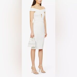 LAVISH ALICE Off-shoulder wrap stretch-woven midi dress Size 2 NWT